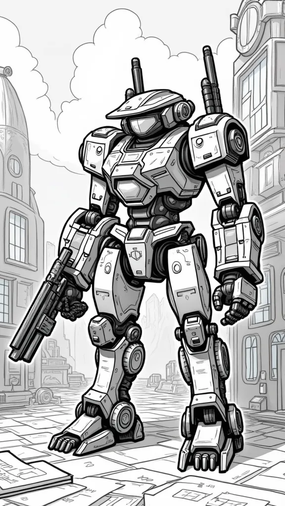 mecha builders coloring pages